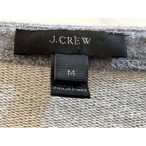 J Crew size M gray sweatshirt with black ruffled sleeves - Picture 5 of 7